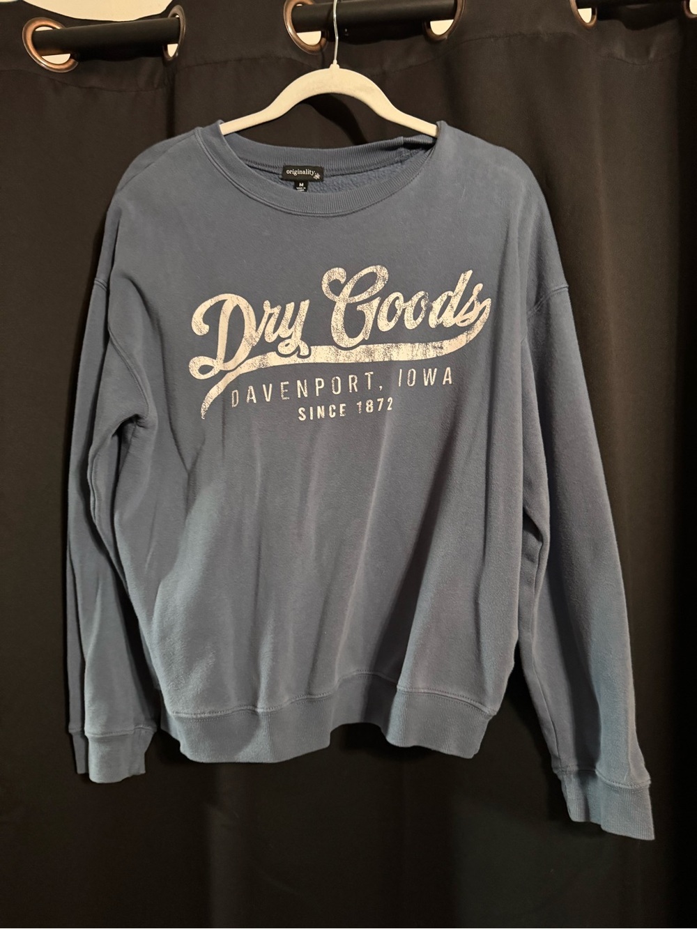 Originality Blue 'Dry Goods' Crewneck Sweatshirt
